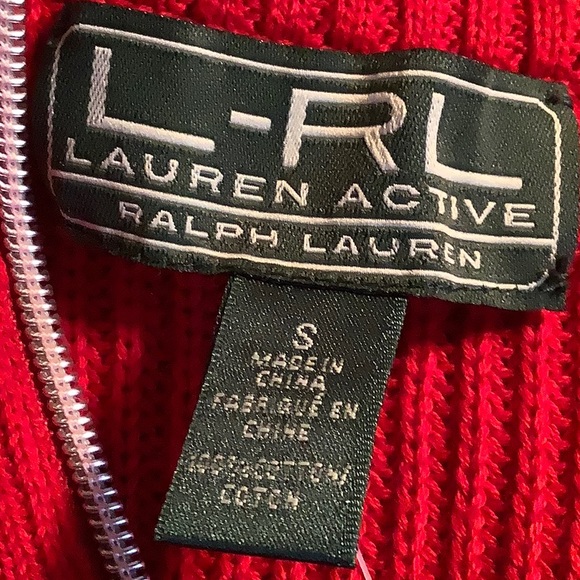 New Ralph Lauren Lauren Active Red and Black Sweater with Zipper - Picture 11 of 14